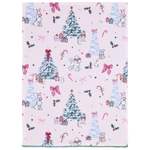 Best Christmas Tea Towels 2025 -Matalan Pinkmas Tea Towel £3.50