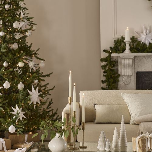Top Christmas Trees 2025 - Atkin and Thyme’s 7ft Traditional Nordman Pre-Lit Christmas Tree