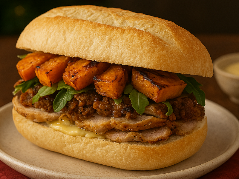 Christmas leftover Sandwich ideas - Brie & Brussels Hot Honey Hoagie