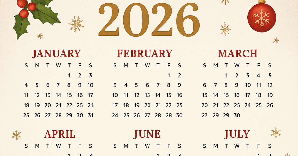 Jan-December 2026 planner - copilot image