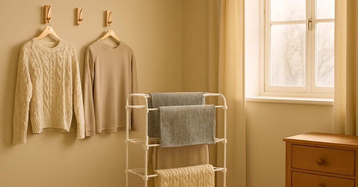 Image of clothes hanging up drying - copilot