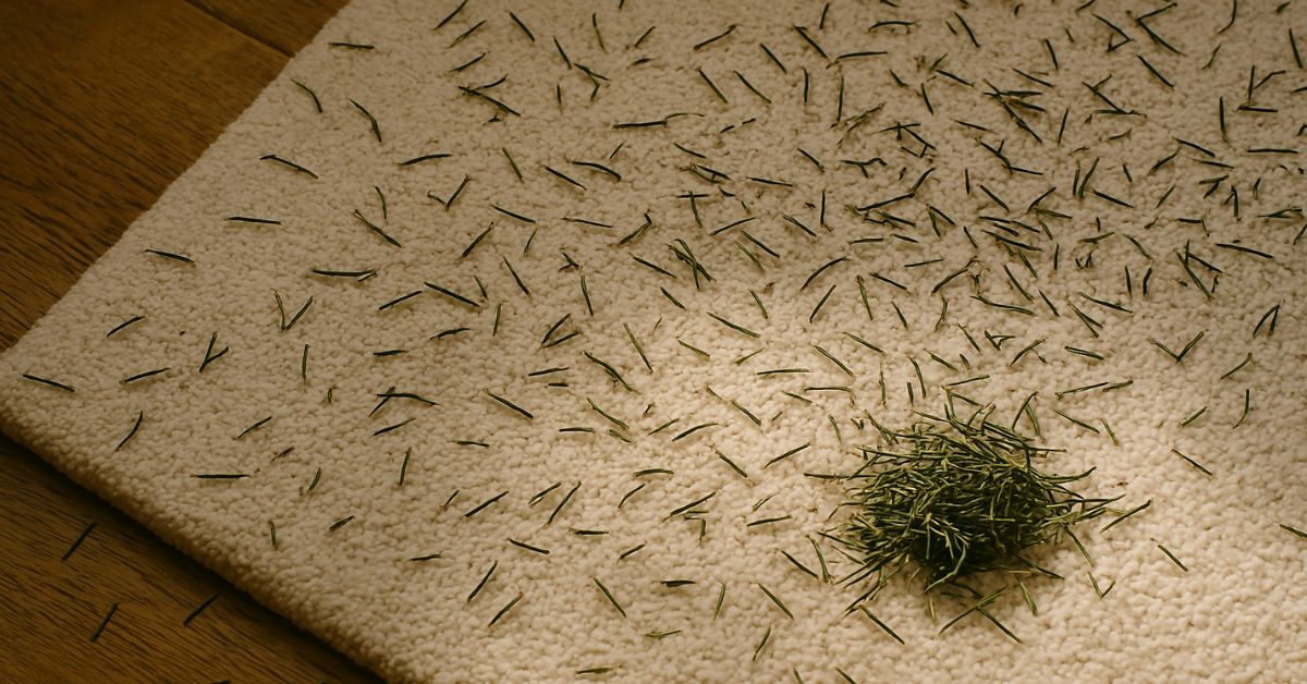 Image of scattered pine needles - copilot ai