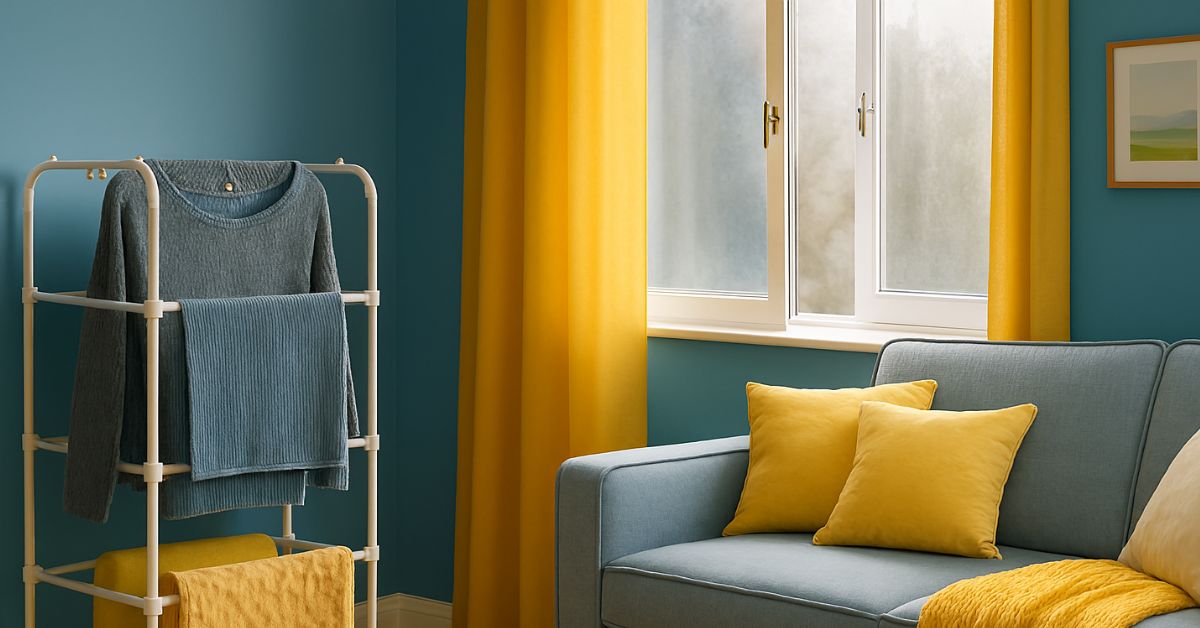 Image of window ajar helping to dry clothes - copilot