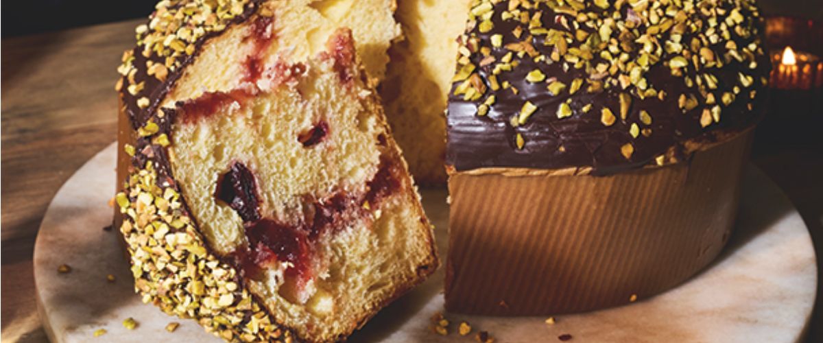 Waitrose Christmas 2026 Food Range - No.1 Pistachio & Sour Cherry Panettone