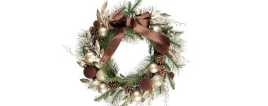 B&M Brown Bow Christmas Wreath