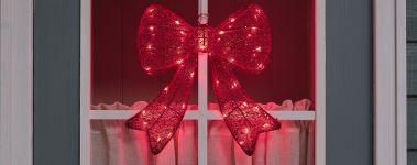 Bets bows trends 2026 - Lights4Fun Outdoor Red Christmas Bow