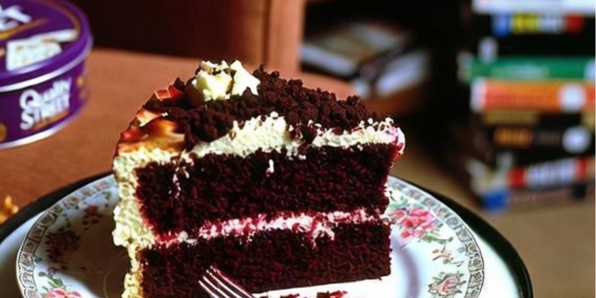 Image of a slice of black forest cake